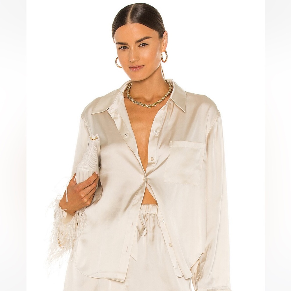 NWT The Michelle Blouse in Ivory from L'Academie at REVOLVE size small in ivory